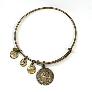 Alex and Ani Aquarius Zodiac Sign Charm Bracelet Gold - Expands 2"- 3.5"